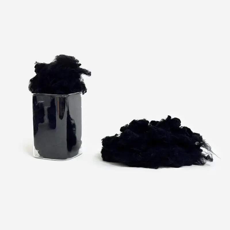 Black Recycled Eco-Friendly Polyester Fiber