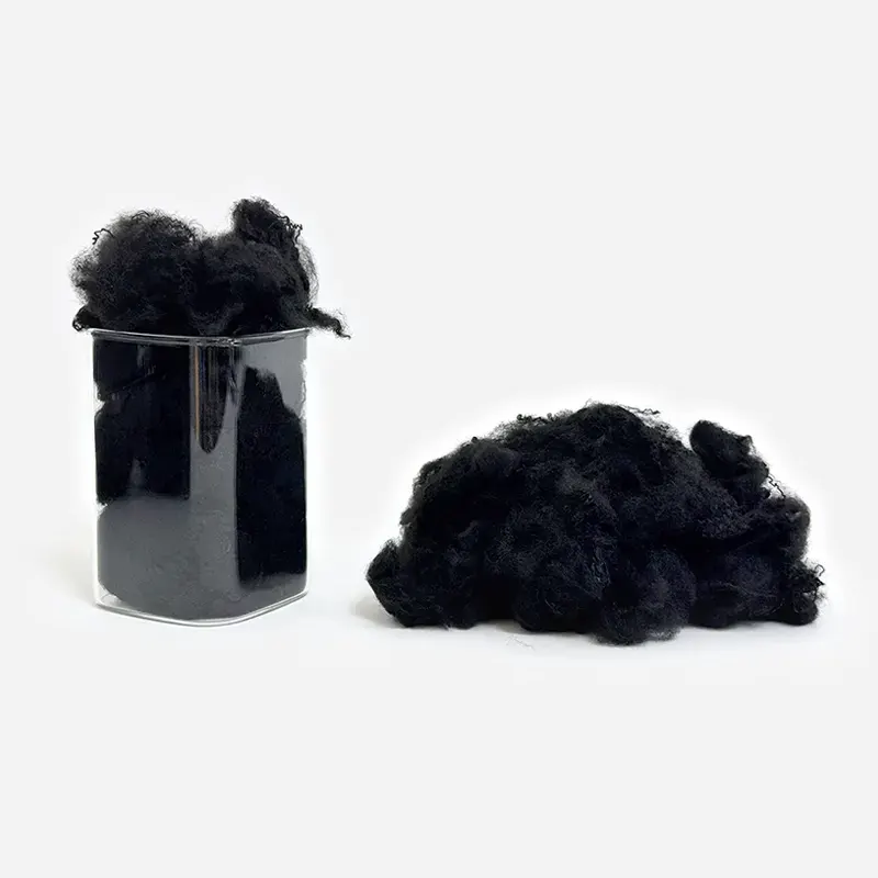 Black Recycled Eco-Friendly Polyester Fiber